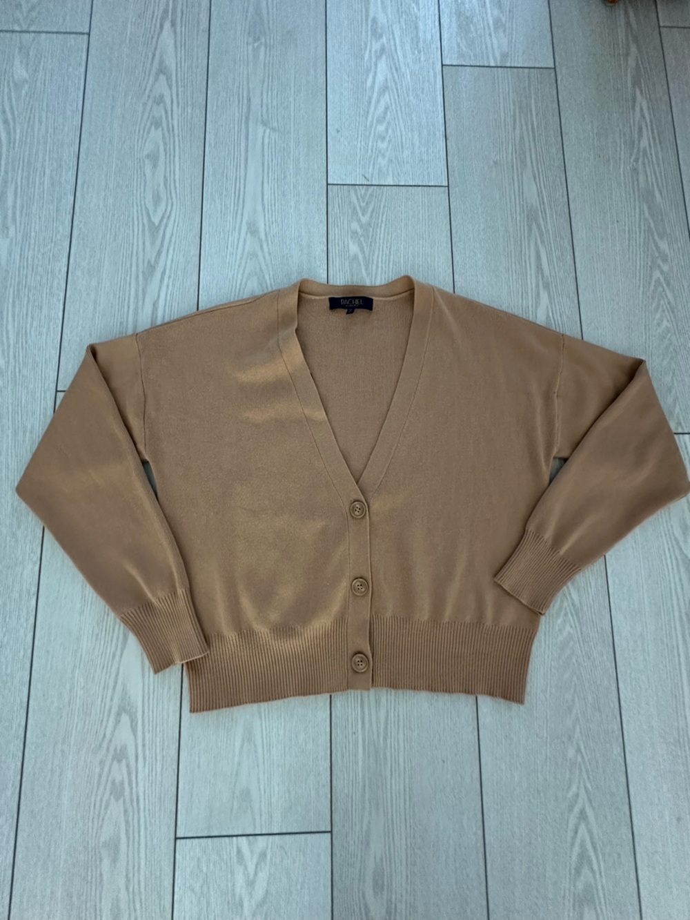 RACHEL Rachel Roy Camel Brown Button-Front V-Neck Cardigan
